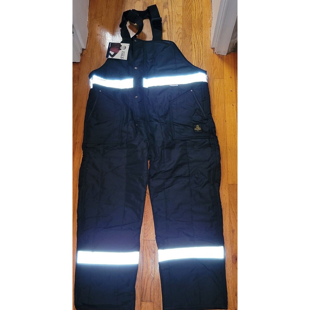 RefrigiWear Mens Insulated Softshell 3M  3XL Visibility Reflective Bib Overalls